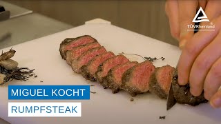 Miguel kocht  Rumpsteak braten amp zubereiten  So bleibt das Öl in der Pfanne [upl. by Tann]