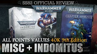 ALL POINTS VALUES Misc  Indomitus WH40K 9th Edition Munitorum Field Manual  Chapter Approved 2020 [upl. by Llecram784]