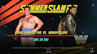 WWE 2K24  Bruno Sammartino vs Roman Reigns  2803 Days TROPHY [upl. by Ettevahs]