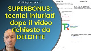 SUPERBONUS tecnici infuriati dopo il video richiesto da DELOITTE [upl. by Ecneret152]