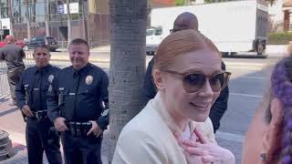 Bryce Dallas Howard talks to fans on Hollywood Blvd [upl. by Annaynek]