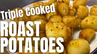 TRIPLE COOKED ROAST POTATOES Prepare in advance and simply reheat on Christmas Day [upl. by Hannala931]