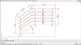 Kako napraviti ogradu za stepenište  Deo II  crtanje ograde u ACADu [upl. by Nedak]