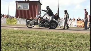 Antique Motorcycle Racing Kick Start Drags at Conesville Raceway v2 [upl. by Yemorej]