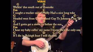 Wagon Wheel  Banjo Cover Lesson in G with ChordsLyrics [upl. by Kele]