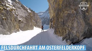 Felsdurchfahrt am Osterfelderkopf Pisten 15 16 im Skigebiet Garmisch Classic [upl. by Llyrad]