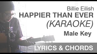 Billie Eilish  happier than ever KARAOKE male key [upl. by Pompei]