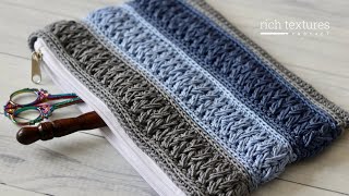 On Trend Zippered Pouch Crochet Pattern [upl. by Rosaline]