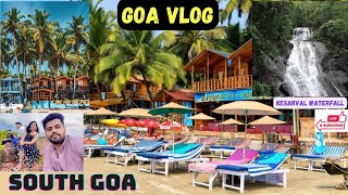 Goa Vlog 2024  South Goa Room Tour  kesarval Waterfall  Colva Beach  Varca Beach  Sea Food [upl. by Artenra274]