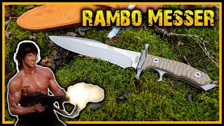 Mythos Rambo Messer  1KG brutalster Stahl  Heartstopper Survival Messer Review [upl. by Platus779]