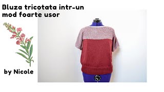 Bluza tricotata Metoda cea mai Usoara  Pulover tricotat Tutorial pas cu pas [upl. by Fisher270]