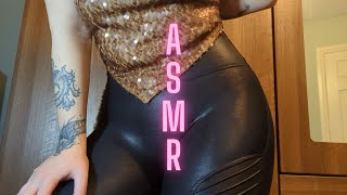 ASMR Clothes Scratching Haul ft Leather leggings dress and more [upl. by Chally857]