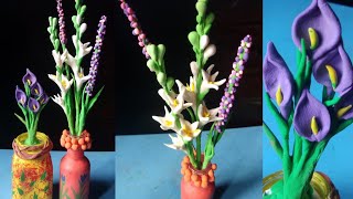 DIY bottle art ll Making clay tuberose flower ll DIY clay flowers ll [upl. by Retloc]