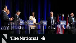 Charest Poilievre clash in Frenchlanguage Conservative leadership debate [upl. by Peh]