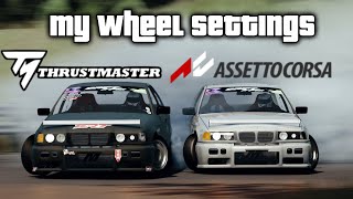 Assetto Corsa Wheel Settings for Thrustmaster T300  T500  TSXW  TX [upl. by Aramoy]