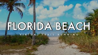 Virtual Running Beach in Miami  Crandon Beach Florida 4K Beach Run [upl. by Grantland]