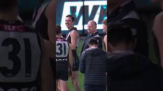 Ken Hinkley and James Sicily exchange words postmatch afl aflfinals [upl. by Marella168]