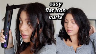 HOW TO CURL YOUR HAIR WITH A STRAIGHTENER BEST WAY TO CURL SHORTER HAIR  PRO HAIRSTYLIST TUTORIAL [upl. by Luo]