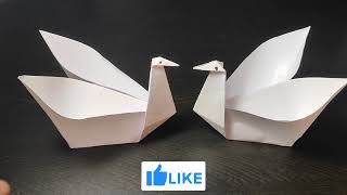 How to Make an Origami Paper swan Easy Tutorial [upl. by Arikal326]