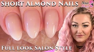 Salon Style Short Almond Shape Acrylic Nails Full Look  Naio Nails Tutorial [upl. by Ytsur]