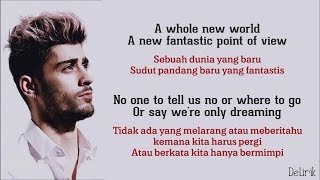 A Whole New World  Zayn Malik amp Zhavia Ward  OST Aladdin Lirik video dan terjemahan [upl. by Waltner]