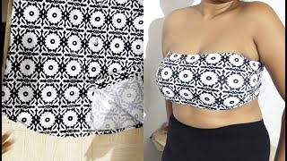 DIY Bandeau Top  Bra From Tshirt [upl. by Elleynad756]