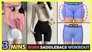 🔥3 MINS REDUCE SADDLEBAGS EXERCISES  Burn Saddlebags fat on thighs workout Lying down [upl. by Coral]