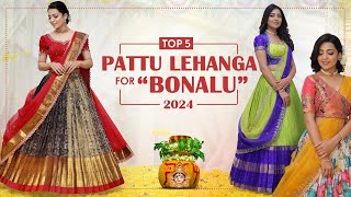 Top 5 Pattu Lehenga perfect for BONALU celebration [upl. by Amathiste]