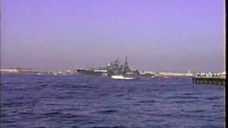 USSR Soviet Union Russian Naval Ships entering San Diego 1990 32nd Street Naval Station [upl. by Lasiaf]