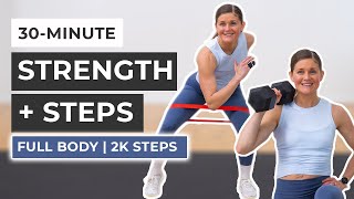 30Minute Strength and Steps Workout All Standing LISS Cardio [upl. by Attiuqahs]