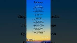 quotBelieverquot Imagine Dragons Lyrics song songlyrics shorts [upl. by Orsay]