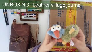 4【UNBOXING】Leather Village journal【2】｜watercolor journal VLOG [upl. by Ellekcim]