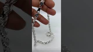 7mm 925 Sterling Silver Mens Solid Handmade Rope Chain Necklace 20quot30quot [upl. by Assertal]