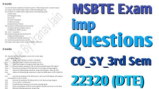 22320 Important Questions  Digital Techniques IMP Question For Winter 2023 MSBTE Exam nitinbhoye [upl. by Innig]