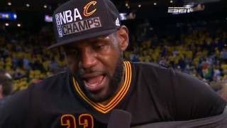 NBA Champs Cavs Celebration LBJ Postgame and Trophy Presentation [upl. by Anavrin507]