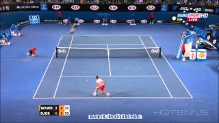 Djokovic vs Stanislas Wawrinka HIGHLIGHTS Australian Open 2014 Quarter Final TRUE HD [upl. by Nessie]