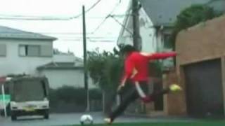 Nakamura Free Kick Moving Bus [upl. by Bruning]