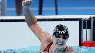 Katie Ledecky wins ninth gold medal breaks record for most golds by US female swimmer [upl. by Calvert]