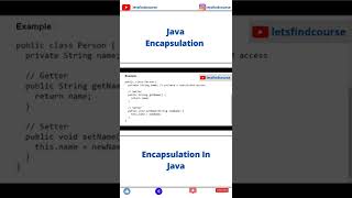 Encapsulation In Java  Java Encapsulation java [upl. by Cut]