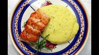 Mein Lieblingssommergericht  Lachsfilet auf cremiger Polenta  Salmon with quotpolentaquot [upl. by Lrub]