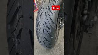 New Michelin Road 6 Tyres KTM 1290 tyres newtyres motorcycle mechanic repair [upl. by Elleira]