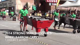 2104 Strongman Nationals Wheelbarrow Carry [upl. by Dnalyar102]