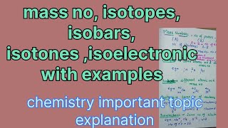 mass no isotopes isobars isoelectronic isotones explanation with examples [upl. by Esidnak503]