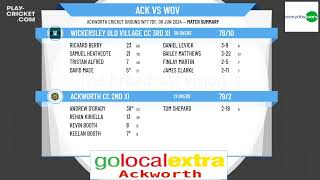 Ackworth CC 2nd XI v Wickersley Old Village CC 3rd XI [upl. by Garlinda]