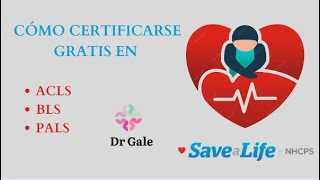 Cómo certificarse gratis en ACLS  BLS  PALS [upl. by Llyrat]