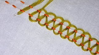 Hand Embroidery  Border Design  Hand Embroidery Designs33 [upl. by Ahsinauq]