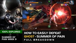 How to EASILY defeat Ghost Summer of Pain Week 9 Full Breakdown  Marvel Contest of Champions [upl. by Esyla]