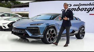 Lamborghini Lanzador Unveiled and driving FAIL breaking glass Quail car week 2023 [upl. by Tartan557]