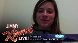 Jimmy Kimmel Reveals quotEpic SochiFail Wolf in My Hallquot Prank [upl. by Nanam553]