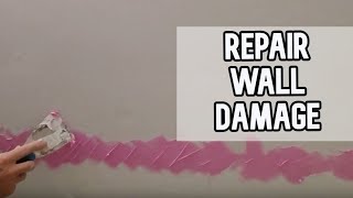 Repair damaged wall with spackling DIY video diy video spackling wall damage [upl. by Lebam]